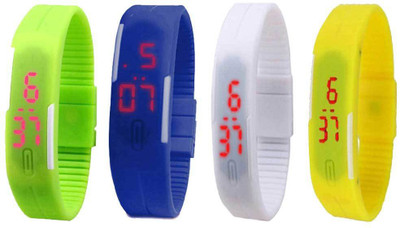 Kissu Led Magnet Band Combo of 4 Green, Blue, White And Yellow Watch - For Men & Women
Kissu Led Magnet Band Combo of 4 Green, Blue, White And Yellow Watch - For Men & Women