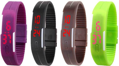 Kissu Led Magnet Band Combo of 4 Purple, Black, Brown And Green Watch - For Men & Women
Kissu Led Magnet Band Combo of 4 Purple, Black, Brown And Green Watch - For Men & Women
