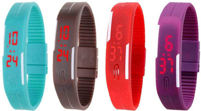 Kissu Led Magnet Band Combo of 4 Sky Blue, Brown, Red And Purple Watch - For Men & Women
Kissu Led Magnet Band Combo of 4 Sky Blue, Brown, Red And Purple Watch - For Men & Women