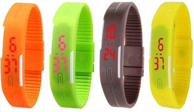 Kissu Led Magnet Band Combo of 4 Orange, Green, Brown And Yellow Watch - For Men & Women
Kissu Led Magnet Band Combo of 4 Orange, Green, Brown And Yellow Watch - For Men & Women