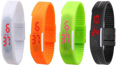 Kissu Led Magnet Band Combo of 4 White, Orange, Green And Black Watch - For Men & Women
Kissu Led Magnet Band Combo of 4 White, Orange, Green And Black Watch - For Men & Women