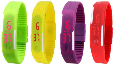 Kissu Led Magnet Band Combo of 4 Green, Yellow, Purple And Red Watch - For Men & Women
Kissu Led Magnet Band Combo of 4 Green, Yellow, Purple And Red Watch - For Men & Women