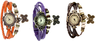 NS18 Vintage Butterfly Rakhi Watch Combo of 3 Orange, Purple And Brown Watch - For Women
NS18 Vintage Butterfly Rakhi Watch Combo of 3 Orange, Purple And Brown Watch - For Women