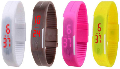 Kissu Led Magnet Band Combo of 4 White, Brown, Pink And Yellow Watch - For Men & Women
Kissu Led Magnet Band Combo of 4 White, Brown, Pink And Yellow Watch - For Men & Women