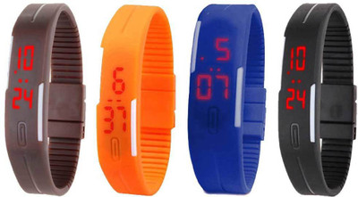 NS18 Silicone Led Magnet Band Combo of 4 Brown, Orange, Blue And Black Watch - For Boys & Girls
NS18 Silicone Led Magnet Band Combo of 4 Brown, Orange, Blue And Black Watch - For Boys & Girls