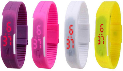 Kissu Led Magnet Band Combo of 4 Purple, Pink, White And Yellow Watch - For Men & Women
Kissu Led Magnet Band Combo of 4 Purple, Pink, White And Yellow Watch - For Men & Women