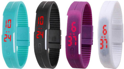Kissu Led Magnet Band Combo of 4 Sky Blue, Black, Purple And White Watch - For Men & Women
Kissu Led Magnet Band Combo of 4 Sky Blue, Black, Purple And White Watch - For Men & Women