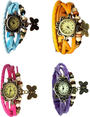 NS18 Vintage Butterfly Rakhi Combo of 4 Sky Blue, Pink, Yellow And Purple Watch - For Women
NS18 Vintage Butterfly Rakhi Combo of 4 Sky Blue, Pink, Yellow And Purple Watch - For Women
