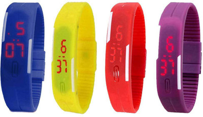 NS18 Silicone Led Magnet Band Watch Combo of 4 Blue, Yellow, Red And Purple Watch - For Couple
NS18 Silicone Led Magnet Band Watch Combo of 4 Blue, Yellow, Red And Purple Watch - For Couple