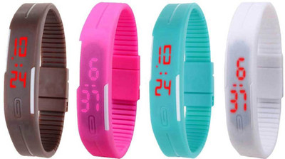 Kissu Led Magnet Band Combo of 4 Brown, Pink, Sky Blue And White Watch - For Men & Women
Kissu Led Magnet Band Combo of 4 Brown, Pink, Sky Blue And White Watch - For Men & Women