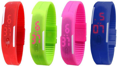 NS18 Silicone Led Magnet Band Combo of 4 Red, Green, Pink And Blue Watch - For Boys & Girls
NS18 Silicone Led Magnet Band Combo of 4 Red, Green, Pink And Blue Watch - For Boys & Girls