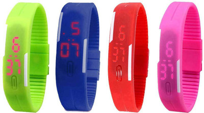 NS18 Silicone Led Magnet Band Watch Combo of 4 Green, Blue, Red And Pink Watch - For Couple
NS18 Silicone Led Magnet Band Watch Combo of 4 Green, Blue, Red And Pink Watch - For Couple