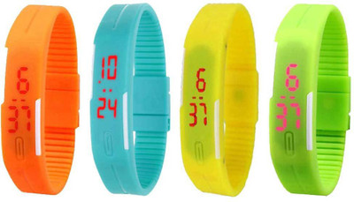 Kissu Led Magnet Band Combo of 4 Orange, Sky Blue, Yellow And Green Watch - For Men & Women
Kissu Led Magnet Band Combo of 4 Orange, Sky Blue, Yellow And Green Watch - For Men & Women