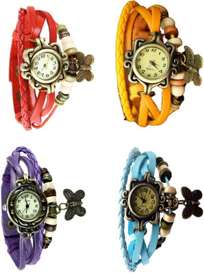 NS18 Vintage Butterfly Rakhi Combo of 4 Red, Purple, Yellow And Sky Blue Watch - For Women
NS18 Vintage Butterfly Rakhi Combo of 4 Red, Purple, Yellow And Sky Blue Watch - For Women
