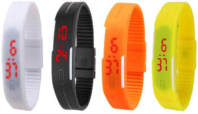 NS18 Silicone Led Magnet Band Combo of 4 White, Black, Orange And Yellow Watch - For Boys & Girls
NS18 Silicone Led Magnet Band Combo of 4 White, Black, Orange And Yellow Watch - For Boys & Girls