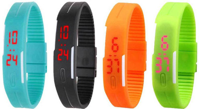 Kissu Led Magnet Band Combo of 4 Sky Blue, Black, Orange And Green Watch - For Men & Women
Kissu Led Magnet Band Combo of 4 Sky Blue, Black, Orange And Green Watch - For Men & Women