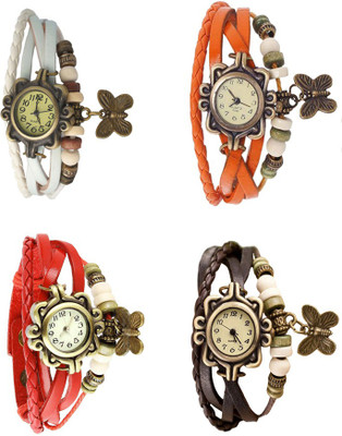 NS18 Vintage Butterfly Rakhi Combo of 4 White, Red, Orange And Brown Watch - For Women
NS18 Vintage Butterfly Rakhi Combo of 4 White, Red, Orange And Brown Watch - For Women