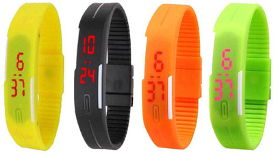 Kissu Led Magnet Band Combo of 4 Yellow, Black, Orange And Green Watch - For Men & Women
Kissu Led Magnet Band Combo of 4 Yellow, Black, Orange And Green Watch - For Men & Women