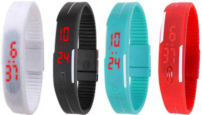 Kissu Led Magnet Band Combo of 4 White, Black, Sky Blue And Red Watch - For Men & Women
Kissu Led Magnet Band Combo of 4 White, Black, Sky Blue And Red Watch - For Men & Women