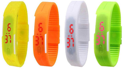 NS18 Silicone Led Magnet Band Combo of 4 Yellow, Orange, White And Green Watch - For Boys & Girls
NS18 Silicone Led Magnet Band Combo of 4 Yellow, Orange, White And Green Watch - For Boys & Girls