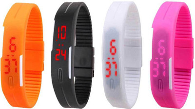 Kissu Led Magnet Band Combo of 4 Orange, Black, White And Pink Watch - For Men & Women
Kissu Led Magnet Band Combo of 4 Orange, Black, White And Pink Watch - For Men & Women