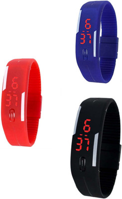 RTimes Silicon Jelly Led Combo Watch - For Men