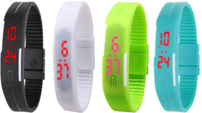 Kissu Led Magnet Band Combo of 4 Black, White, Green And Sky Blue Watch - For Men & Women
Kissu Led Magnet Band Combo of 4 Black, White, Green And Sky Blue Watch - For Men & Women