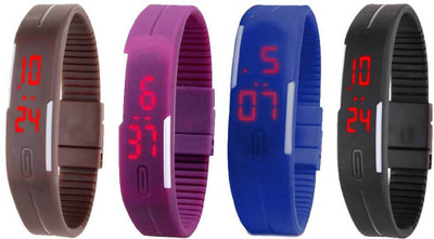 Kissu Led Magnet Band Combo of 4 Brown, Purple, Blue And Black Watch - For Men & Women
Kissu Led Magnet Band Combo of 4 Brown, Purple, Blue And Black Watch - For Men & Women