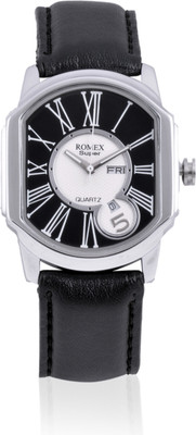 ROMEX Roman Numeral Day & Date Watch - For Men