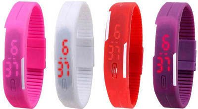 NS18 Silicone Led Magnet Band Watch Combo of 4 Pink, White, Red And Purple Watch - For Couple
NS18 Silicone Led Magnet Band Watch Combo of 4 Pink, White, Red And Purple Watch - For Couple