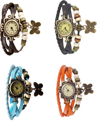 Kissu Vintage Rakhi Combo of 4 Brown, Sky Blue, Black And Orange Watch - For Women
Kissu Vintage Rakhi Combo of 4 Brown, Sky Blue, Black And Orange Watch - For Women