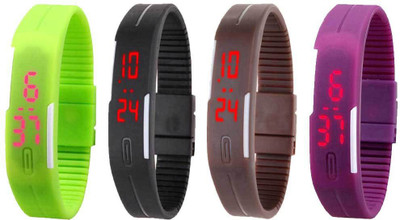 Kissu Led Magnet Band Combo of 4 Green, Black, Brown And Purple Watch - For Men & Women
Kissu Led Magnet Band Combo of 4 Green, Black, Brown And Purple Watch - For Men & Women