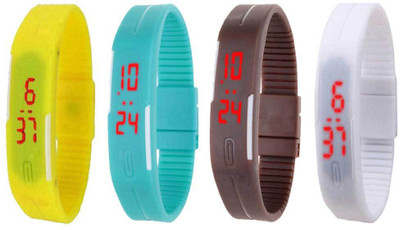 Kissu Led Magnet Band Combo of 4 Yellow, Sky Blue, Brown And White Watch - For Men & Women
Kissu Led Magnet Band Combo of 4 Yellow, Sky Blue, Brown And White Watch - For Men & Women