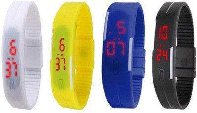 Kissu Led Magnet Band Combo of 4 White, Yellow, Blue And Black Watch - For Men & Women
Kissu Led Magnet Band Combo of 4 White, Yellow, Blue And Black Watch - For Men & Women
