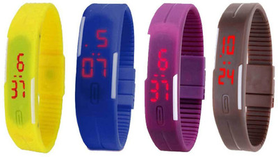 Kissu Led Magnet Band Combo of 4 Yellow, Blue, Purple And Brown Watch - For Men & Women
Kissu Led Magnet Band Combo of 4 Yellow, Blue, Purple And Brown Watch - For Men & Women