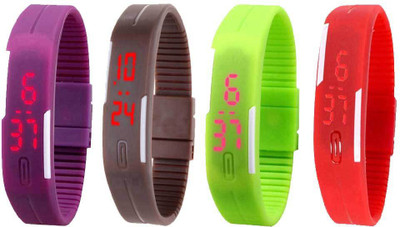 Kissu Led Magnet Band Combo of 4 Purple, Brown, Green And Red Watch - For Men & Women
Kissu Led Magnet Band Combo of 4 Purple, Brown, Green And Red Watch - For Men & Women
