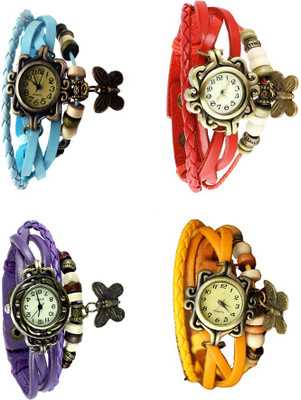 NS18 Vintage Butterfly Rakhi Combo of 4 Sky Blue, Purple, Red And Yellow Watch - For Women
NS18 Vintage Butterfly Rakhi Combo of 4 Sky Blue, Purple, Red And Yellow Watch - For Women