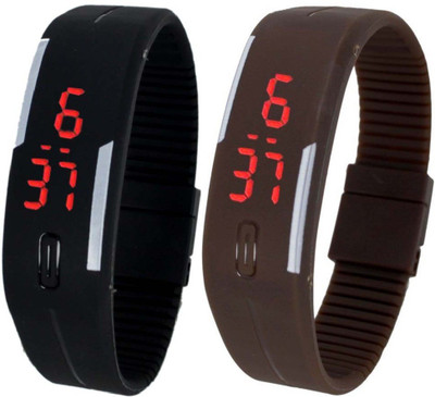 Pappi Boss Package of 2 Unisex Black & Brown Silicone Digital Sports Led Band Smart Watch - For Men & Women
Pappi Boss Package of 2 Unisex Black & Brown Silicone Digital Sports Led Band Smart Watch - For Men & Women