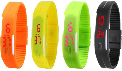 Kissu Led Magnet Band Combo of 4 Orange, Yellow, Green And Black Watch - For Men & Women
Kissu Led Magnet Band Combo of 4 Orange, Yellow, Green And Black Watch - For Men & Women