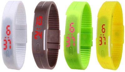 Kissu Led Magnet Band Combo of 4 White, Brown, Green And Yellow Watch - For Men & Women
Kissu Led Magnet Band Combo of 4 White, Brown, Green And Yellow Watch - For Men & Women