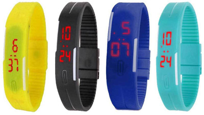 Kissu Led Magnet Band Combo of 4 Yellow, Black, Blue And Sky Blue Watch - For Men & Women
Kissu Led Magnet Band Combo of 4 Yellow, Black, Blue And Sky Blue Watch - For Men & Women