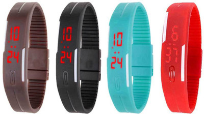 Kissu Led Magnet Band Combo of 4 Brown, Black, Sky Blue And Red Watch - For Men & Women
Kissu Led Magnet Band Combo of 4 Brown, Black, Sky Blue And Red Watch - For Men & Women