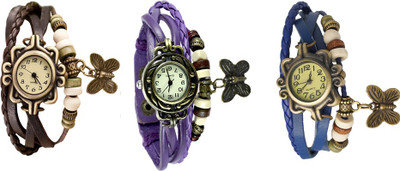 NS18 Vintage Butterfly Rakhi Watch Combo of 3 Brown, Purple And Blue Watch - For Women
NS18 Vintage Butterfly Rakhi Watch Combo of 3 Brown, Purple And Blue Watch - For Women