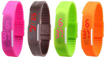 Kissu Led Magnet Band Combo of 4 Pink, Brown, Green And Orange Watch - For Men & Women
Kissu Led Magnet Band Combo of 4 Pink, Brown, Green And Orange Watch - For Men & Women