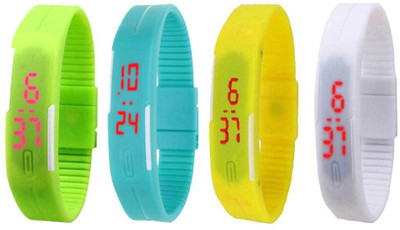 Kissu Led Magnet Band Combo of 4 Green, Sky Blue, Yellow And White Watch - For Men & Women
Kissu Led Magnet Band Combo of 4 Green, Sky Blue, Yellow And White Watch - For Men & Women