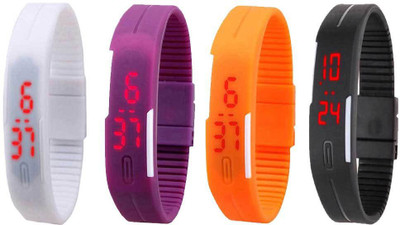 Kissu Led Magnet Band Combo of 4 White, Purple, Orange And Black Watch - For Men & Women
Kissu Led Magnet Band Combo of 4 White, Purple, Orange And Black Watch - For Men & Women
