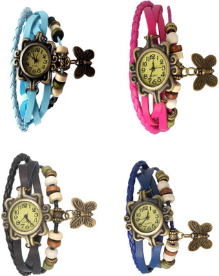 Kissu Vintage Rakhi Combo of 4 Sky Blue, Black, Pink And Blue Watch - For Women
Kissu Vintage Rakhi Combo of 4 Sky Blue, Black, Pink And Blue Watch - For Women