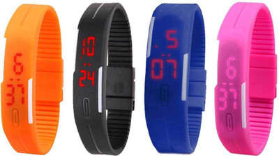 Kissu Led Magnet Band Combo of 4 Orange, Black, Blue And Pink Watch - For Men & Women
Kissu Led Magnet Band Combo of 4 Orange, Black, Blue And Pink Watch - For Men & Women