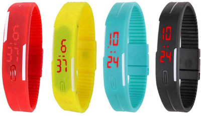 Kissu Led Magnet Band Combo of 4 Red, Yellow, Sky Blue And Black Watch - For Men & Women
Kissu Led Magnet Band Combo of 4 Red, Yellow, Sky Blue And Black Watch - For Men & Women