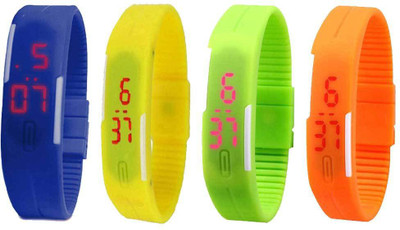 Kissu Led Magnet Band Combo of 4 Blue, Yellow, Green And Orange Watch - For Men & Women
Kissu Led Magnet Band Combo of 4 Blue, Yellow, Green And Orange Watch - For Men & Women